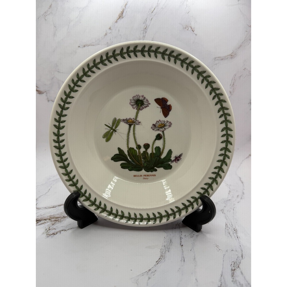 Portmeirion Botanic Garden 8.5" Rim Soup Bowl Daisy Bellis Perennis